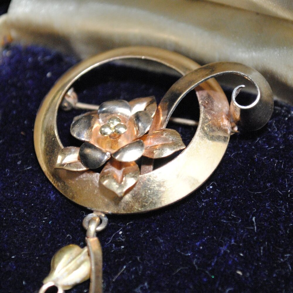 Vintage Dorsons 12k Gold-filled Empty Lapel Watch Flower Brooch - Picture 5 of 12